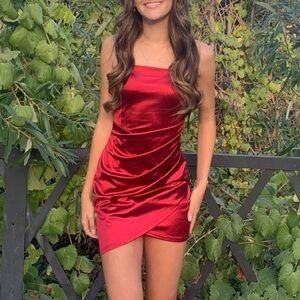 Windsor red satin dress